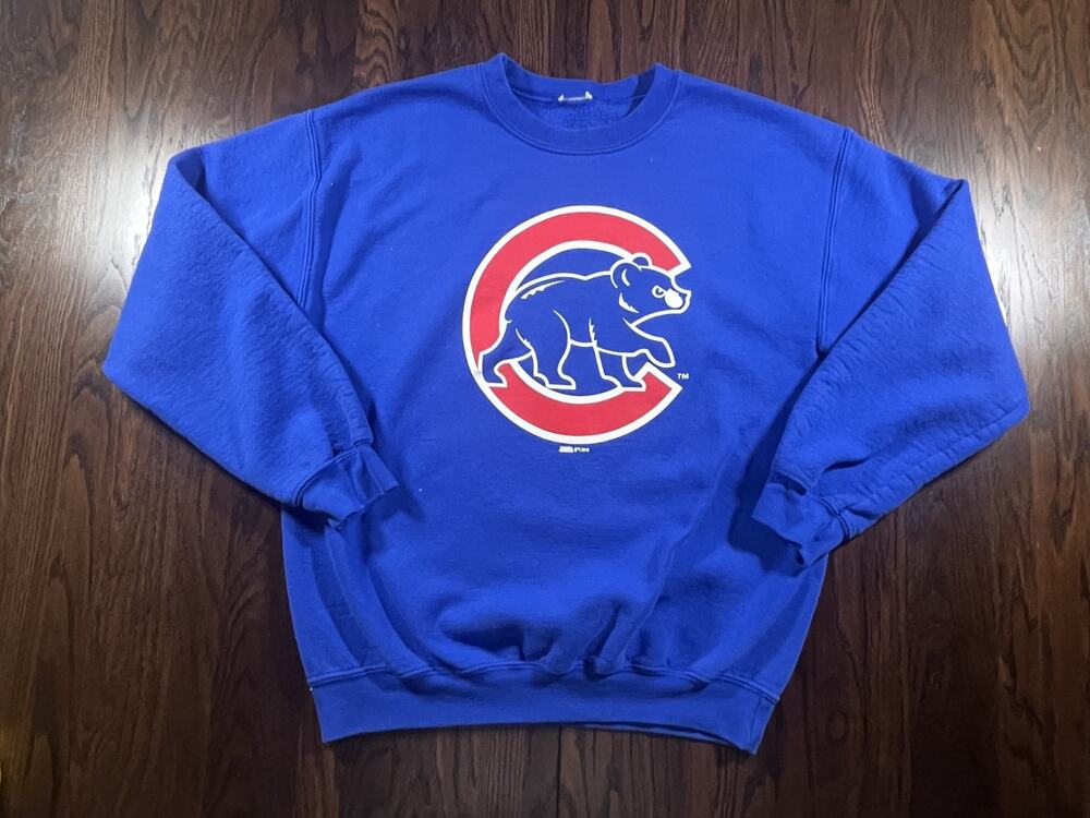 Cubs Royal Blue Logo Crewneck Sweatshirt Chicago 21 inch pit-pit